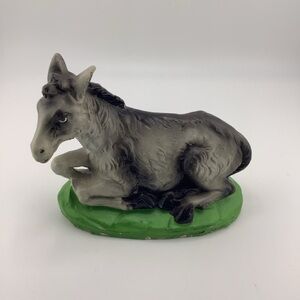 Vintage Donkey Christmas Nativity Figurine Hand Painted Italy